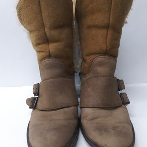 Leather Shearling Boots Lined Hand Sewn